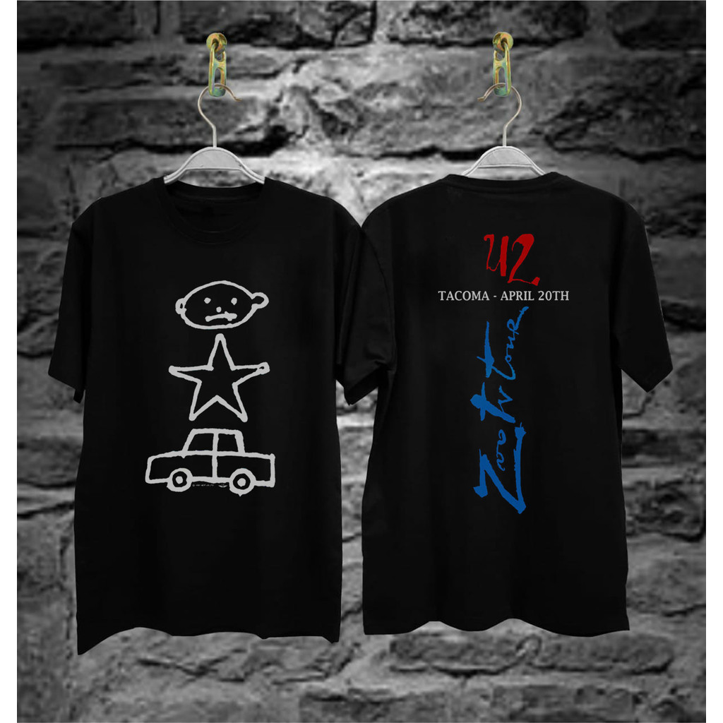 เสื้อยืด U2 Zoo TV ทำจากผ้าฝ้ายหนักคุณภาพ จากสหรัฐอเมริกา