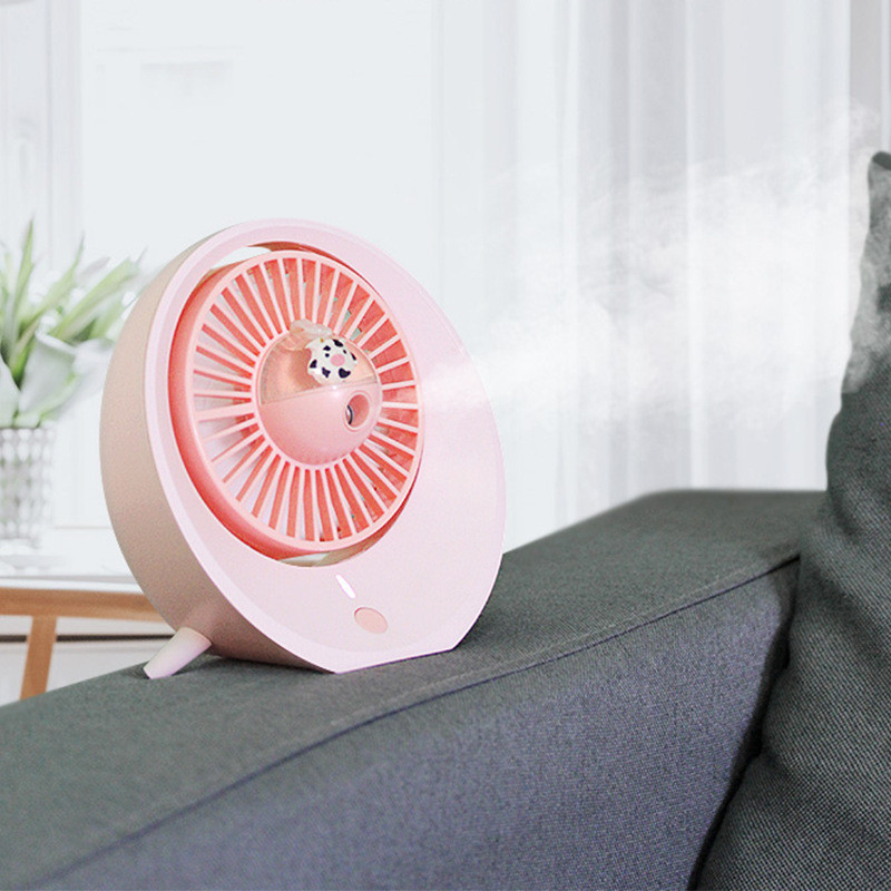 Household Desktop Hydrating Humidifier Spray Fan Bedroom Small Desk Fan Usb Charging Cool Small Fan