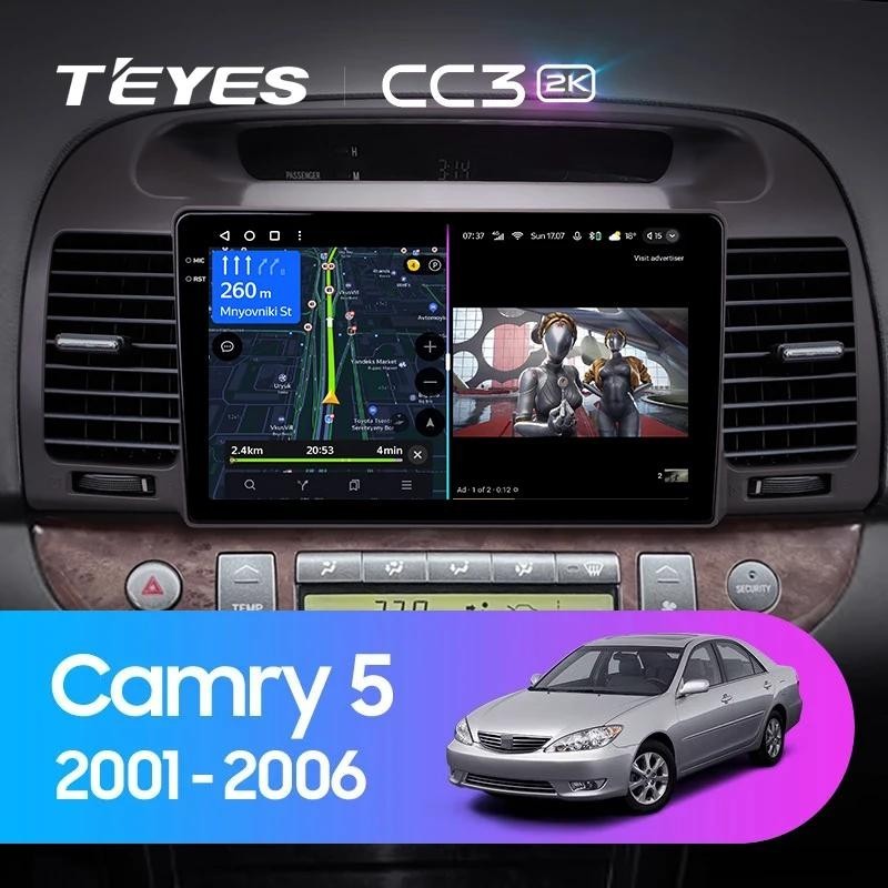 Teyes แผ่น dvd เครื่องเล่นมัลติมีเดีย วิทยุ CC3L CC3 2K GPS Android 10 No 2din 2 din สําหรับรถยนต์ Toyota Camry 5 XV 30 2001-2006