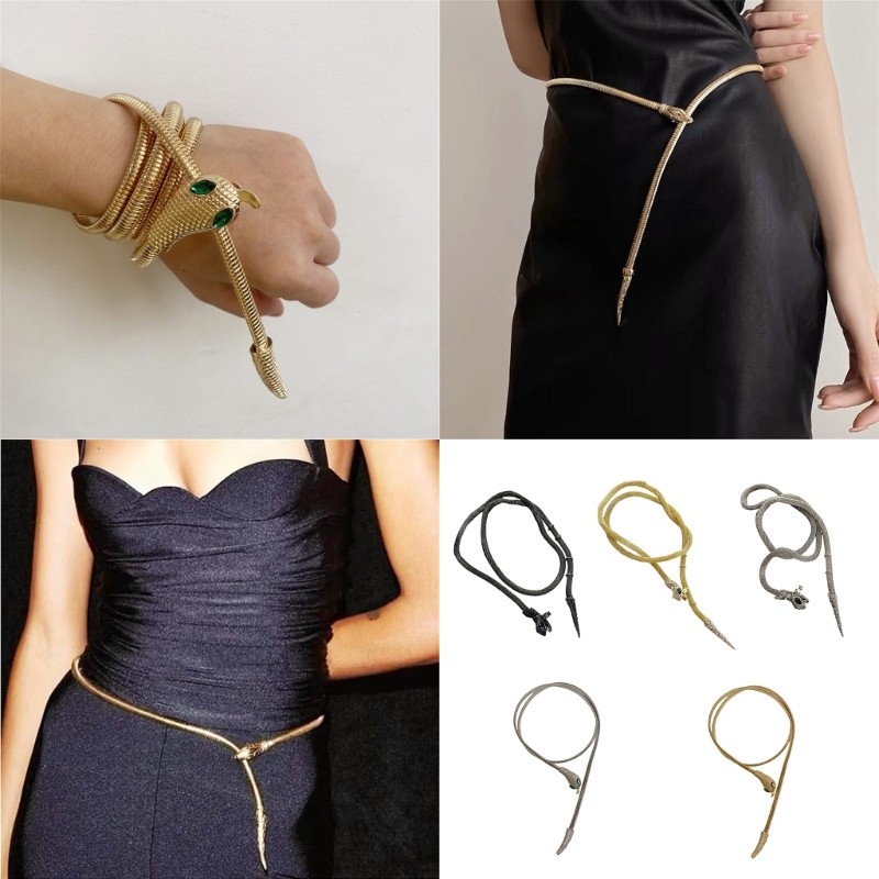 Brroa ความงามเข็มขัดงูสําหรับผู้หญิงเอวโซ่ Belly CHAIN ชาติพันธุ์เอว CHAIN Western เข็มขัด Western B