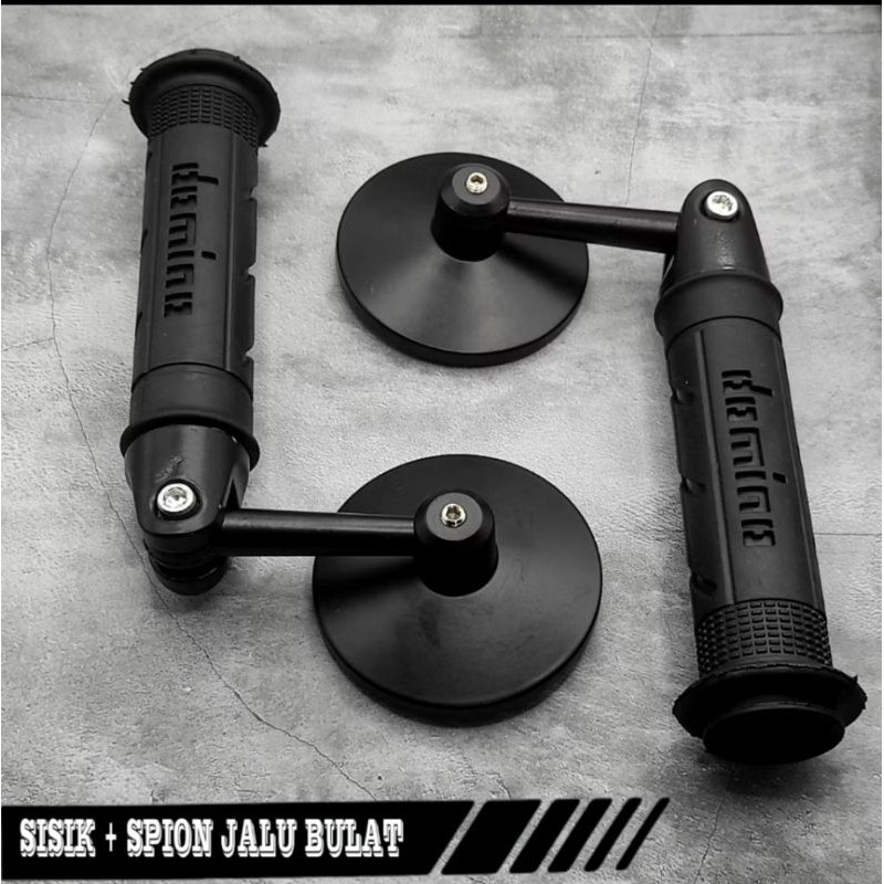 2 In 1 PACKAGE กระจก Jalu นูนกลม plus ด้ามจับขนาด NMAX.BEAT.PCX.MIO.VARIO ETC -DV SHOP