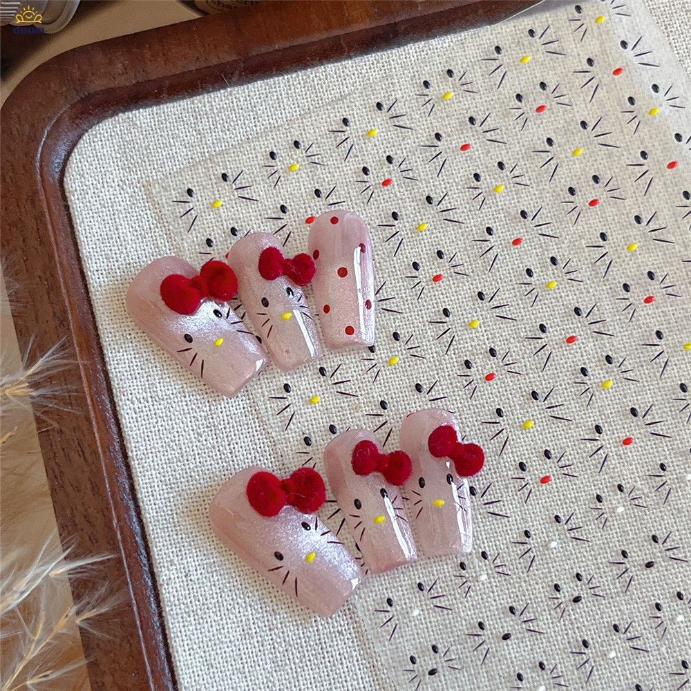 น่ารัก สติ๊กเกอร์หน้าแมวไลน์ ตาใหญ่แมวน่ารัก สติ๊กเกอร์เล็บ อุปกรณ์ตกแต่งเล็บ 【doom】