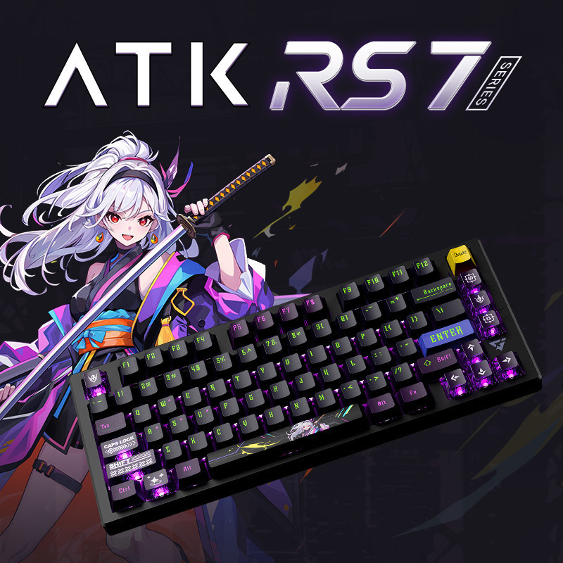 Atk RS7 Pro Gaming Magnetic Switch Keyboard Single Mode Aluminium Block Key Cap 75 Series Low Latency