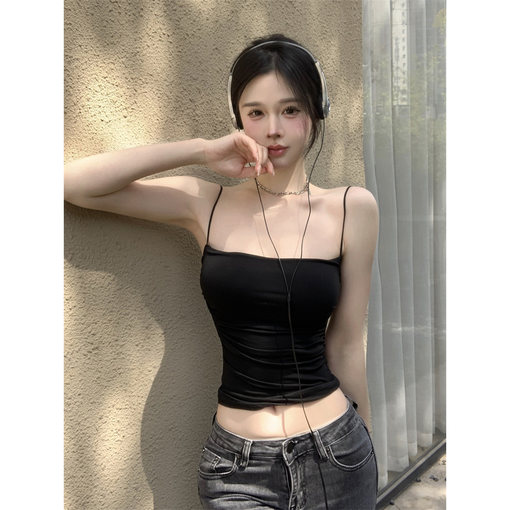 Evelynสายเดี่ยว มีฟองน้ำ สีพื้น เข้ารูป เสื้อกล้ามผู้หญิง รูปที่ 6