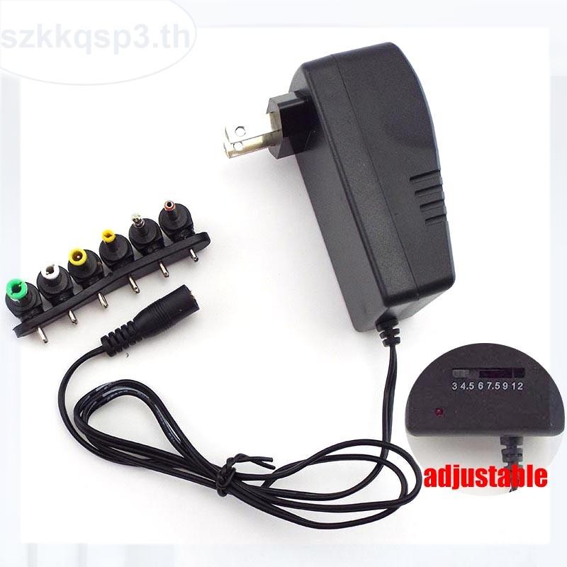 Universal ปรับ Charger Connector Supply พร้อมปลั๊ก 30W 3V 4.5V 5V 6V 7.5V 9V 12V 2A 2.1A AC DC Power