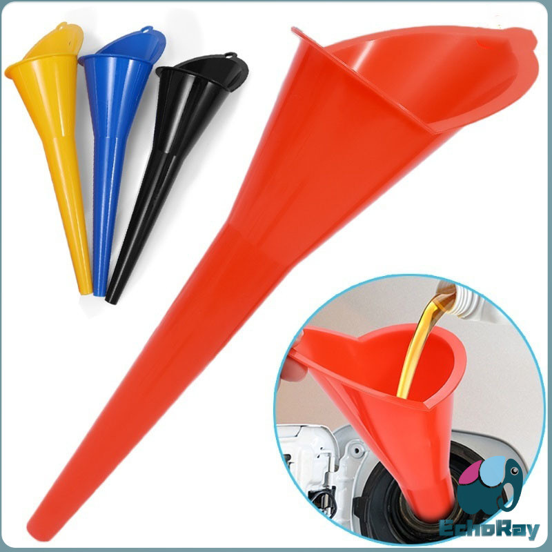 E.R กรวยปากยาวเติมน้ำมัน และน้ำ แบบพกพา คุณภาพสูง วัสดุพลาสติก Car Refueling Funnels