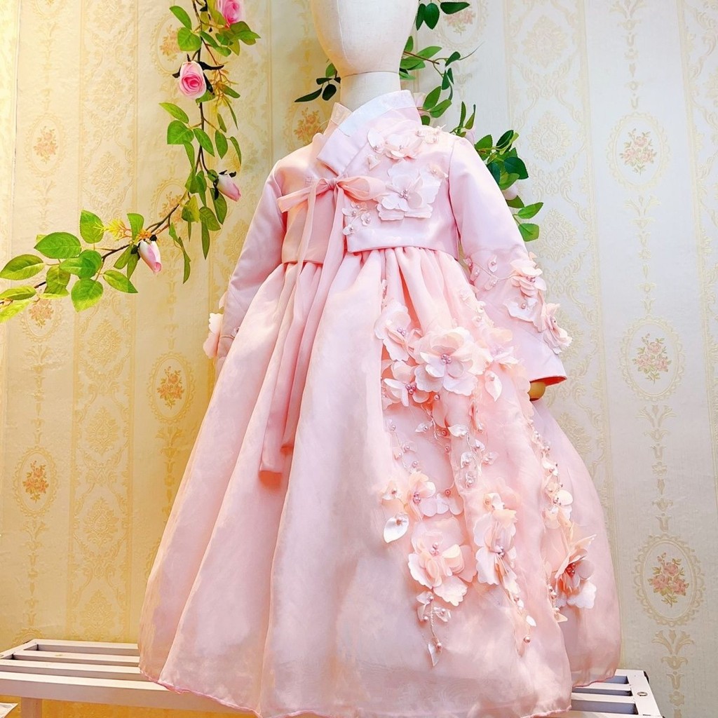 เด็กผู้หญิง Hanfu Elegant Dress Super Fairy เด็กฮันบก Yonji เครื่องแต่งกายชุดเจ้าหญิงกระโปรงผ้ากอซเส