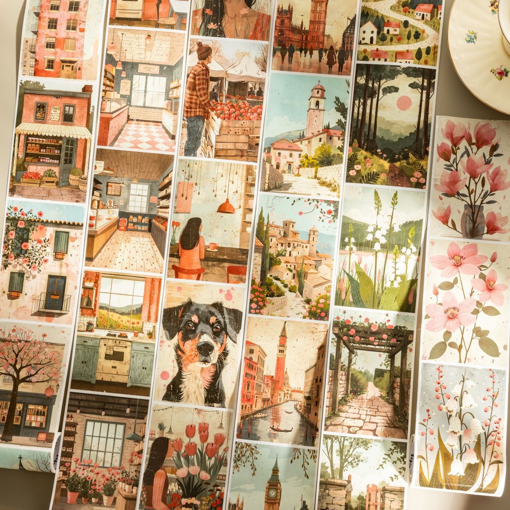 กว้าง Washi เทป Simple Life ตัวอักษรสาวตกแต่งเทป Journaling สมุดภาพ Bojo Planner อุปกรณ์ DIY Craft เทปสําหรับ Planner Collage แล็ปท็อปกระดาษงานฝีมือ