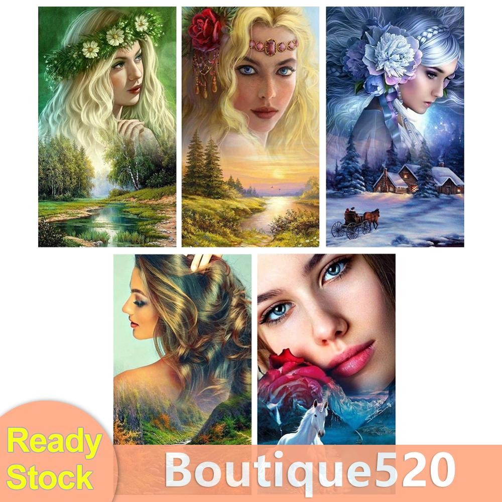 Diy Full Round Drill Diamond Painting 5D Goddess of Four Seasons Poster Kit UK [boutique520.th]