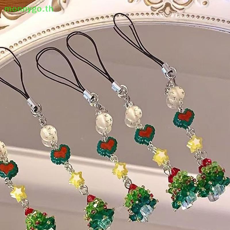 Monnygo ต้นคริสต์มาสโทรศัพท์ Charm Stylish Christmas Tree Phone Chain สําหรับผู้หญิงและสาวประณีตโทรศัพท์มือถือ Anti Loss Lanyard TH