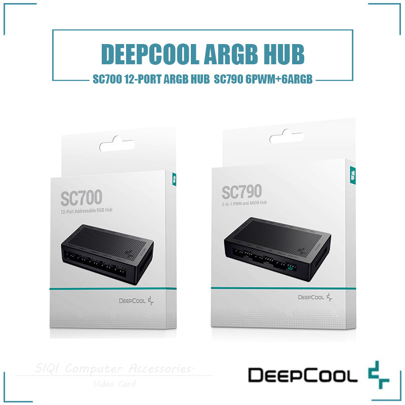 Deepcool ARGB HUB SC700 12-PORT ARGB HUB SC790 2 in 1 6PWM & 6ARGB SATA Power Control เชื่อมต่อ