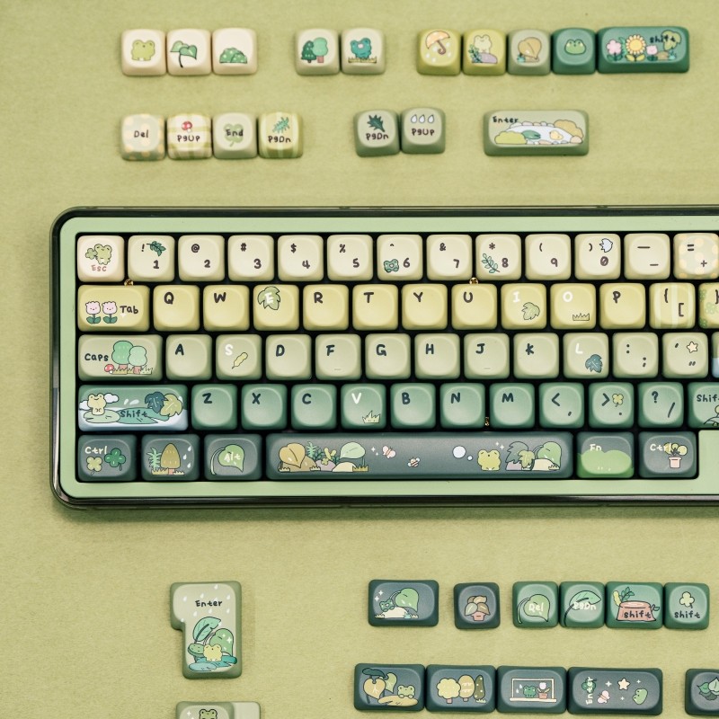 Kiiboom Rain Frog PBT key cap โรงงานเดิมน่ารัก 68/75/98 คีย์บอร์ดแบบกลไก 137 ครบชุด - รูปที่ 4