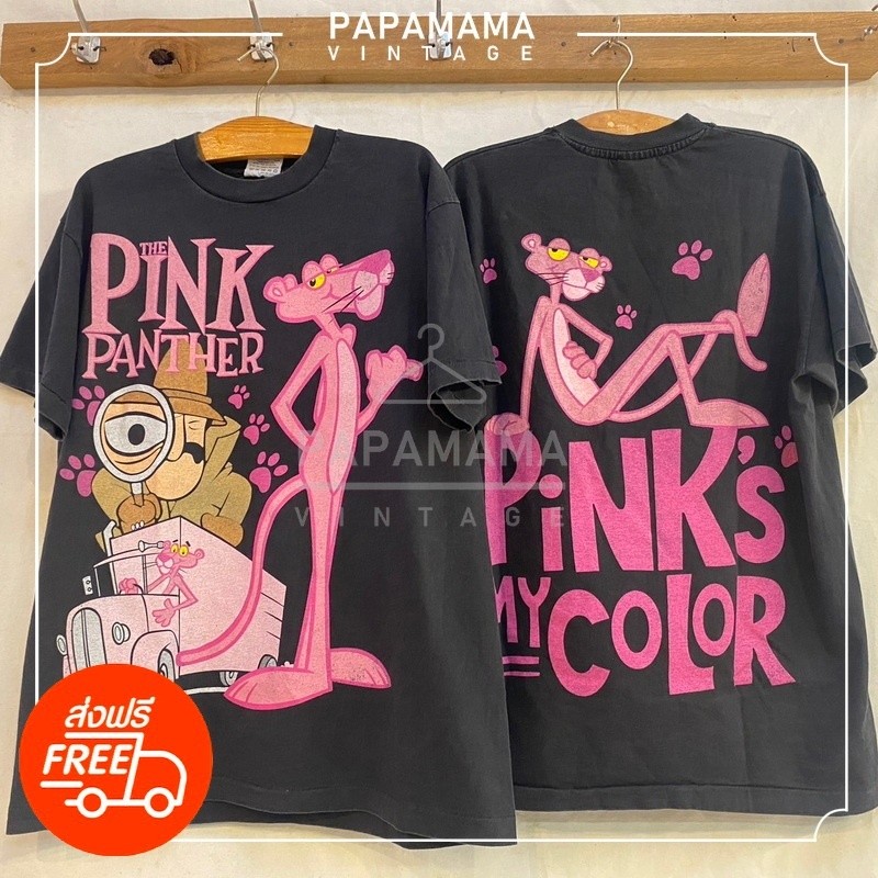 [ Pink Panther ]S-5XL the Original Bootleg แท้ Bio Washed เสื้อการ์ตูน เสื้อวิทเทจ papamama vintage shirtขนาดใหญ่พิเศษ