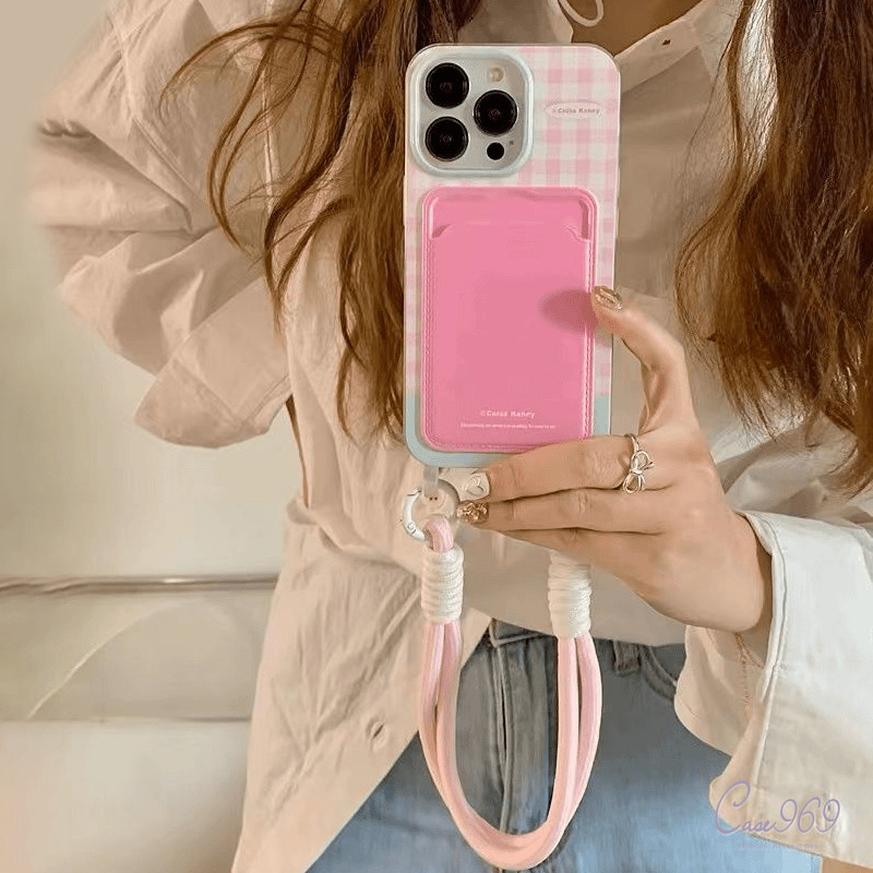 เคสไอโฟน11 สำหรับ IPhone 15 12 13 11 16 14 Pro Max 7Plus X XS Max 7 8 15 16 Plus SE กระเป๋าใส่นามบัตรแฟชั่นเชือกแขวน เคส - รูปที่ 2