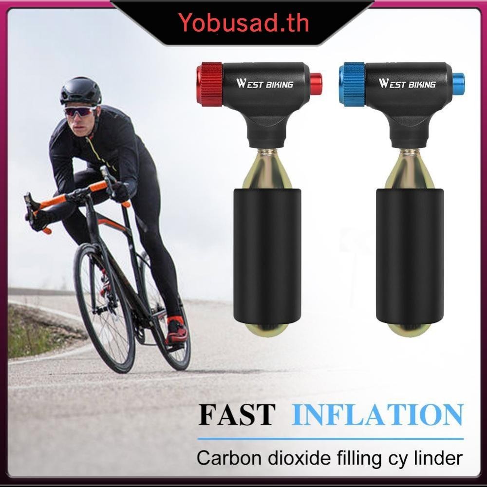 [Yobusad.th] West BIKING หัวเติมลมยางจักรยาน CO2 สําหรับวาล์ว Presta Schrader