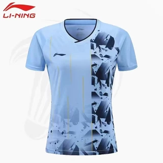 ใหม่ Li Ning เสื้อกีฬาแบดมินตัน แขนสั้น ระบายอากาศ แห้งเร็ว สําหรับผู้ชายและผู้หญิง