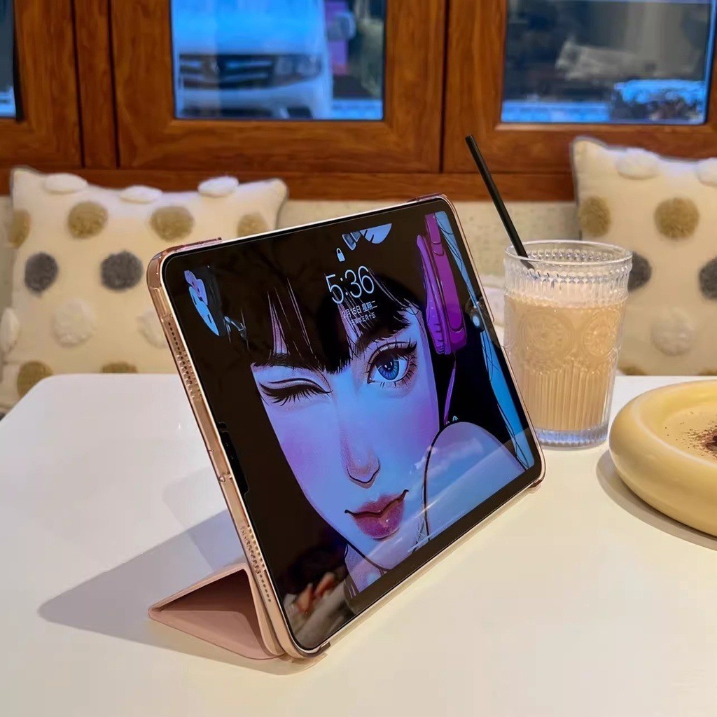 สําหรับ iPad Air 11 2024 Air 6th Pro 11 2022 M2 Pro M1 12.9 Air 5 Air 4 Pro 11 10th 10.9 Air 3 2 1 10.2 9th 8th 7th 9.7 6th 5th Mini 6 5 4 Matte PU หนัง เคส Hard PC Clear Cover