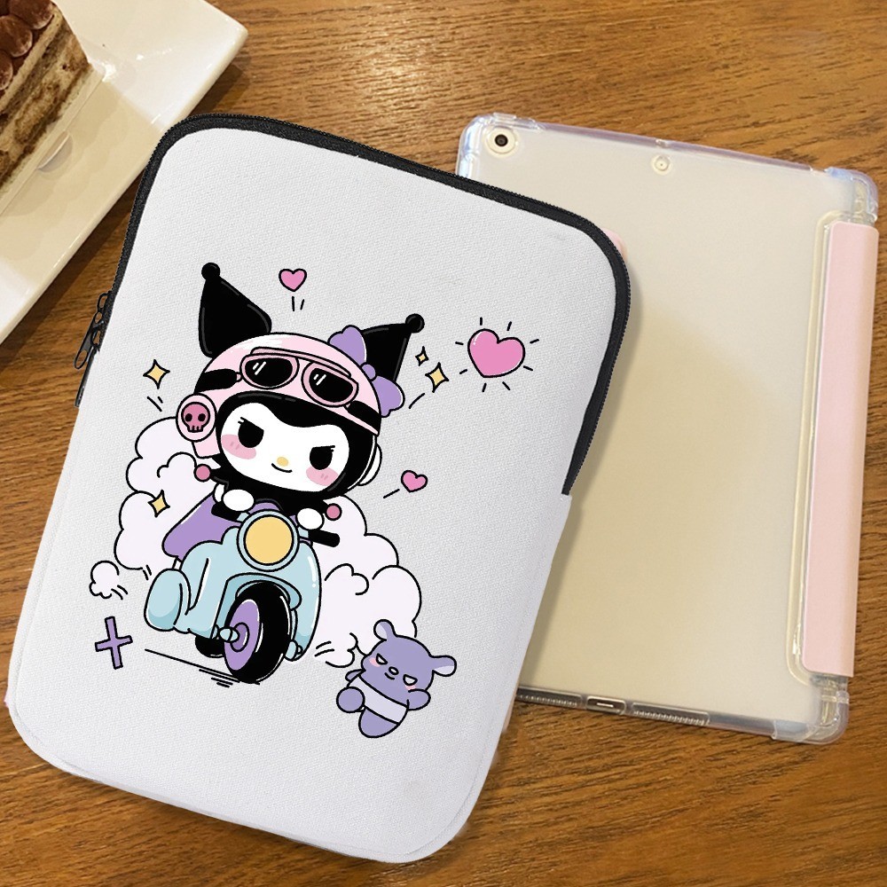 กระเป๋าเคส แบบนิ่ม กันน้ํา พิมพ์ลายการ์ตูนคุโรมิ มีซิป สําหรับใส่แท็บเล็ต Ipad Poach