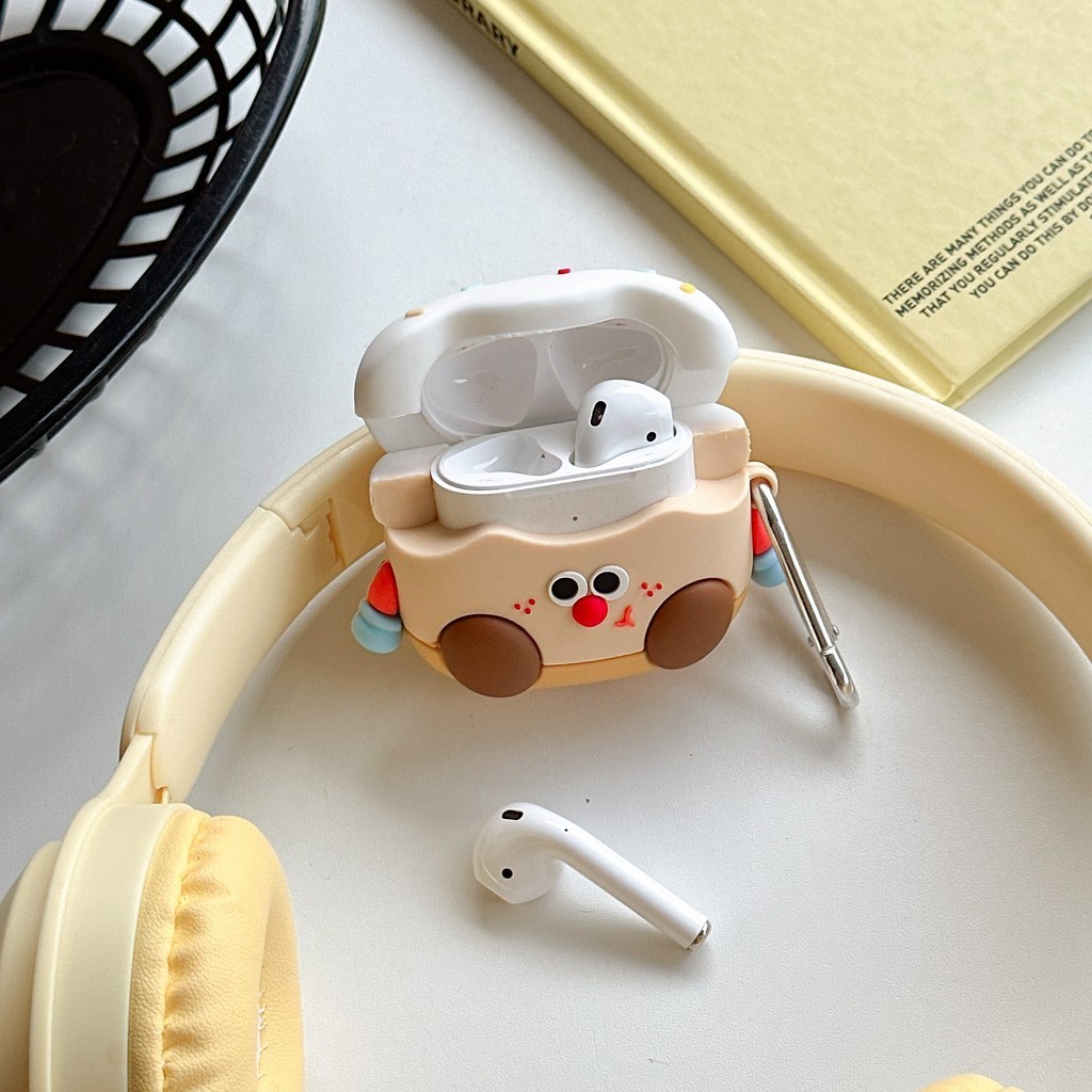 3d น่ารักการ์ตูนเค้กซิลิโคน AirPods เคสป้องกันสําหรับ AirPods 4/3 เคสป้องกัน (ที่สาม) AirPods Pro/pro2 ใน Pods case 1/2 AirPods case