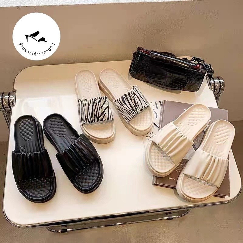 (สินค้าเป็นรอยถลอกไม่มีผลต่อการใช้งาน)รองเท้าแตะแฟชั่นผู้หญิง ใส่สบายทรงสวยไม่กัดเท้า ผลิตจากวัสดุอย่างดีน้ำหนักเบา#sy35
