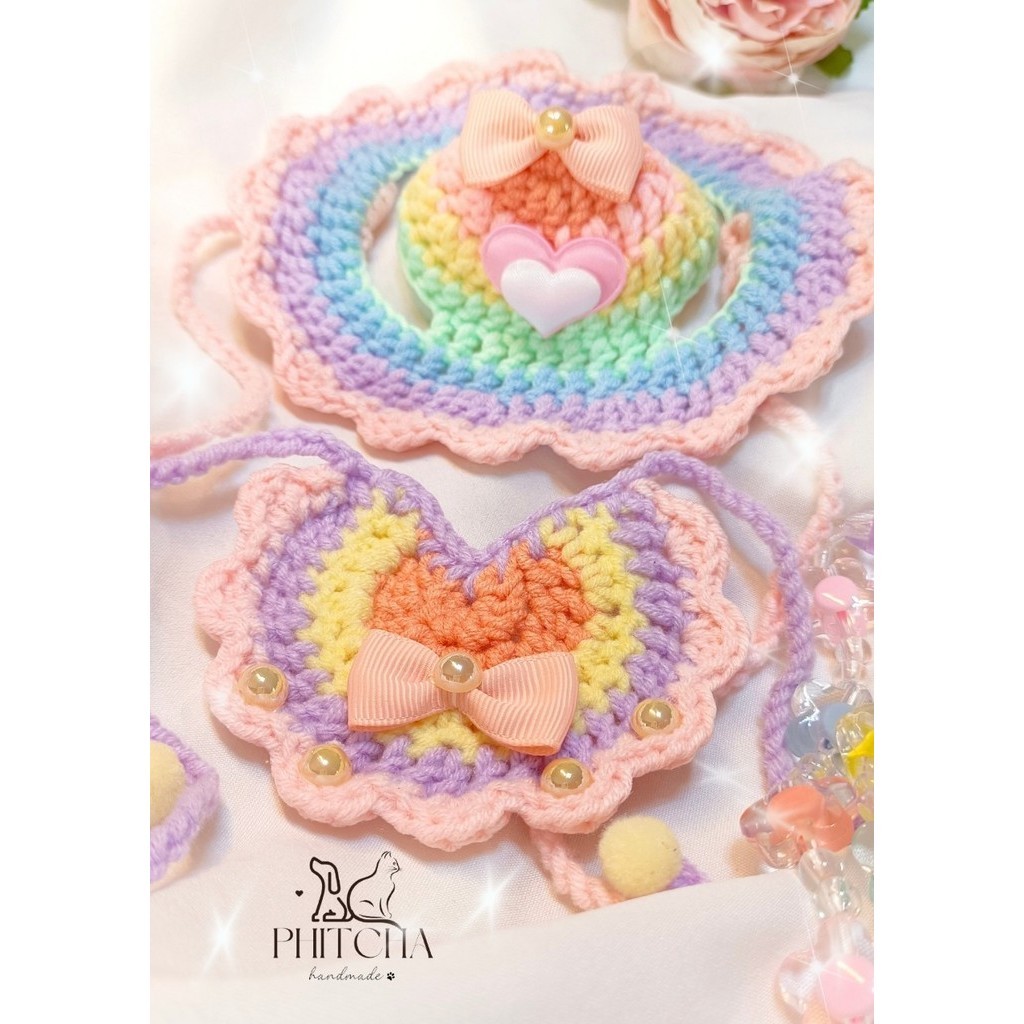 Z03 Rainbow • ชุดเซ็ทหมวกแมว •  หมวกสัตว์เลี้ยง