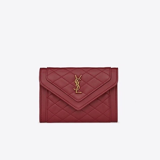 [PRE-ORDER] Ysl gaby กระเป๋าสตางค์ หนังแกะ ขนาดเล็ก สีแดง ZQTR