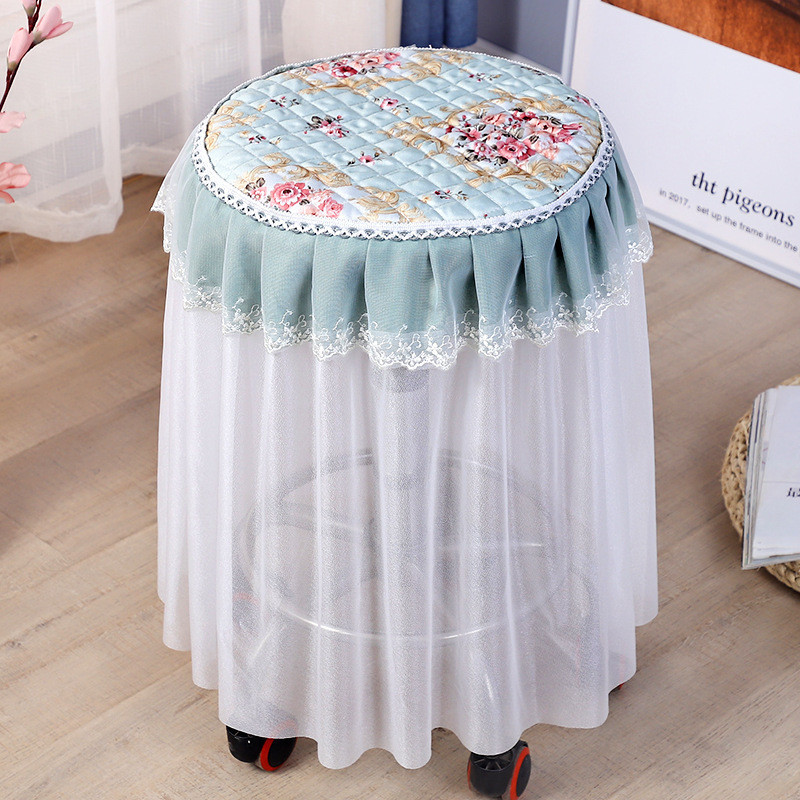 in stock#European-Style Stool Cover round Chair Cover round Stool Cushion round Chair Cushion Fabric Lace round Stool Sets Barber Shop Bar Chair Cover12cc