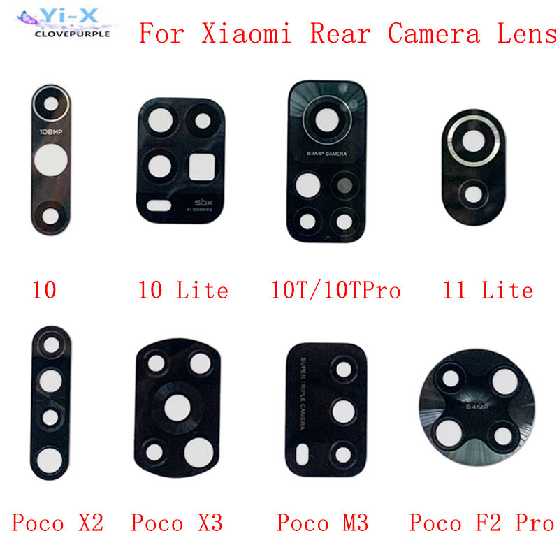 อะไหล่เลนส์กล้องด้านหลัง สําหรับ Xiaomi Mi 10 10 Lite 10T 11 Lite Poco X2 X3 M3 F2 Pro 1 ชิ้น