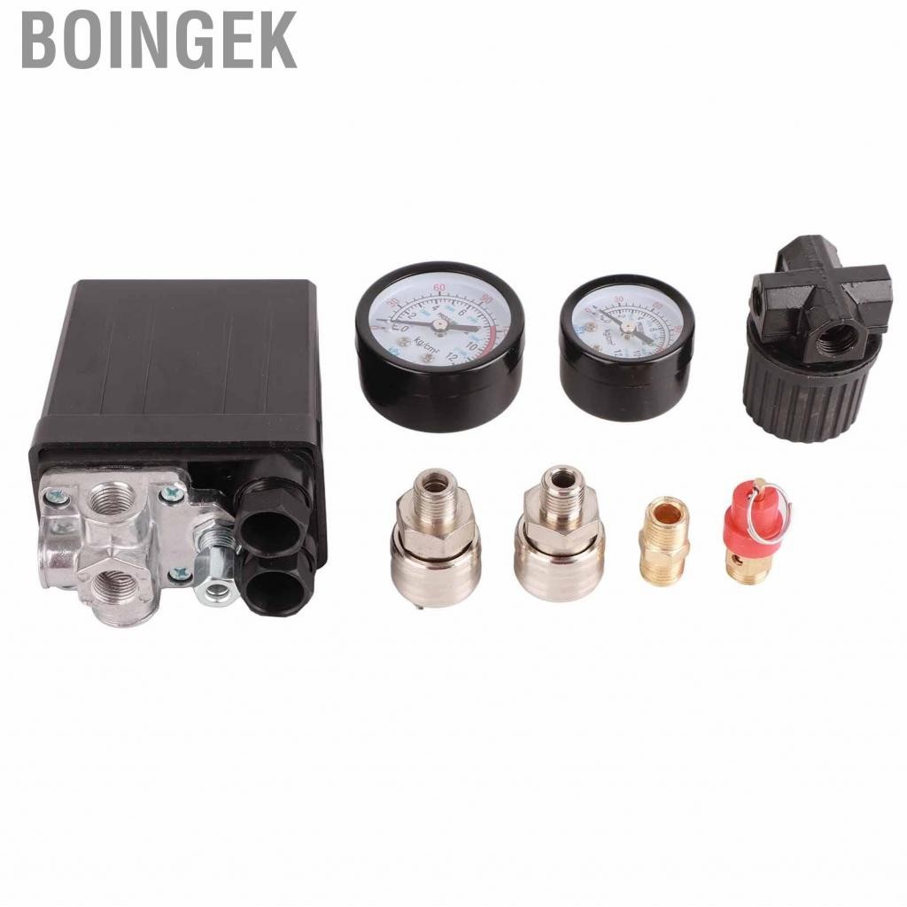 Boingek Air Compressor Pressure Switch 1/4in Controller Regulator Valve 90‑120PSI 220V
