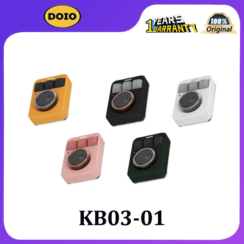 DOIO KB03-01 คีย์บอร์ดอลูมิเนียมขนาดเล็ก Dual Knob 3-Key RGB Hot swappable Mini Keyboard รองรับ VIA/QMK