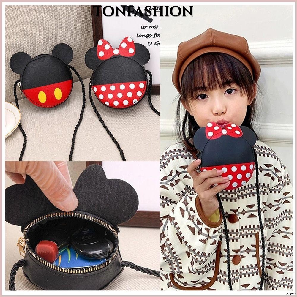 Tonfashion กระเป๋าสะพายไหล่ กระเป๋าเมสเซนเจอร์ ขนาดเล็ก ลายการ์ตูนน่ารัก แฟชั่นสําหรับเด็ก
