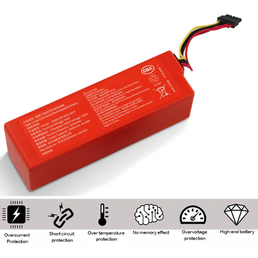 แบตเตอรี่หุ่นยนต์ดูดฝุ่น Xiaomi Mi Robot Vacuum 5600mAh 14.4-14.8V Mop 2 Pro thumbnail 4