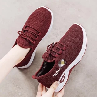 SE-040 รองเท้าผ้าใบผู้หญิง สีพื้น ดอกเดซี่ หวาน น่ารัก แฟชั่น ทรงสวย ใส่ทำงาน ใส่เที่ยว สบายเท้า
