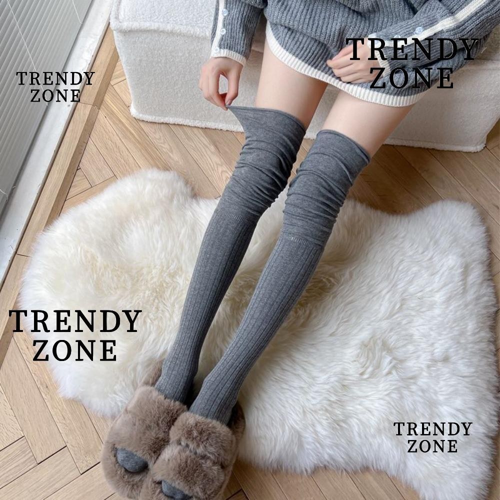 Trendyzone ถุงน่องเลกกิ้ง ความยาวเหนือเข่า ผ้าฝ้าย ให้ความอบอุ่น แฟชั่นฤดูหนาว