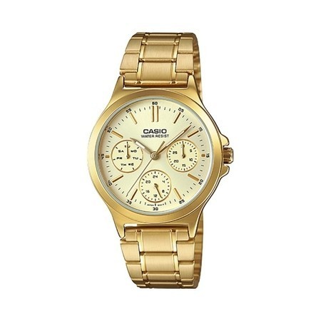 นาฬิกสายหวาน Casio Standard นาฬิกาข้อมือผู้หญิง สายสแตนเลส สีทอง รุ่น LTP-V300G-9AUDF,LTP-V300G-9A,LTP-V300G