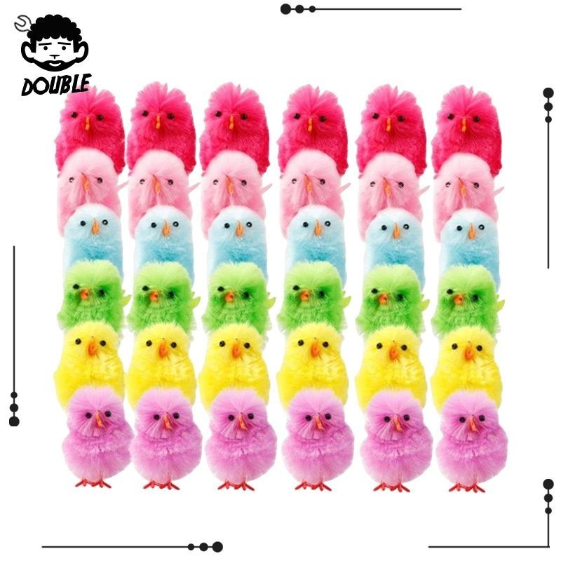 [ 36x เหมือนจริงคละสีเจี๊ยบของเล่นชุดลูกไก่ขนาดเล็ก