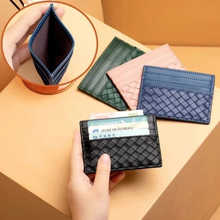 ผู ้ ถือบัตรทอบางเฉียบแบบพกพา Id Card Cover Double-Sided Card Case กระเป ๋ าใบเล ็ ก