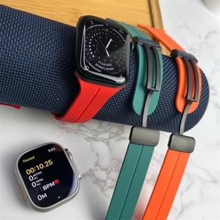 สายซิลิโคนสำหรับ Apple Watch Ultra/SE 3 2 49 มม. 46มม. 45 มม. 41 มม. Series 11 10 9 8 7 IWatch 44 มม. 40 มม. 42 ม