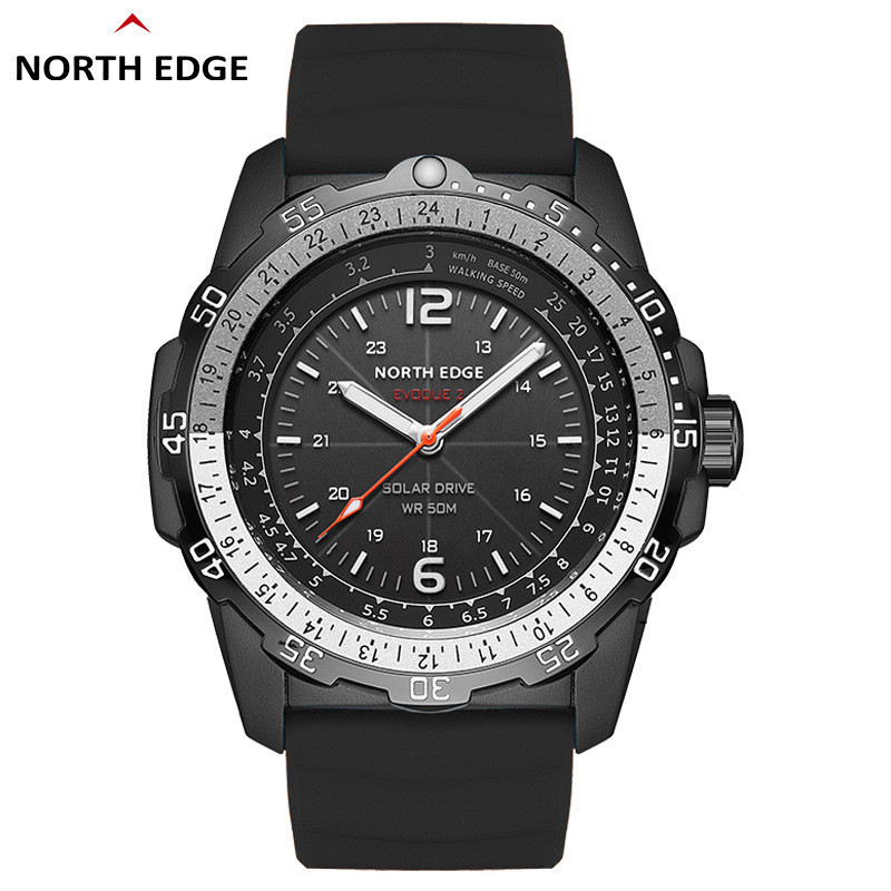 NORTH EDGE EVOQUE2 นาฬิกาดิจิตอลพลังงานแสงอาทิตย์กันน้ํา 50M สําหรับกีฬา户外运动 พร้อมเข็มทิศ นับถอยหลัง วัดความเร็ว ว่ายน้ํา ปี 2023