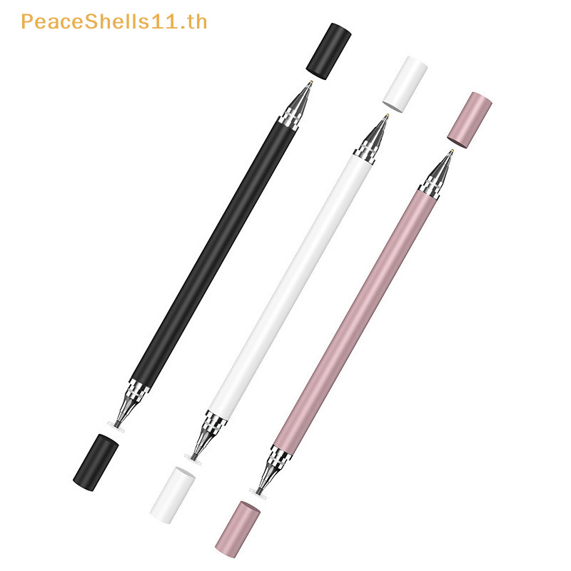 Peaceshells 2 In 1 ปากกาสไตลัส สําหรับโทรศัพท์มือถือ แท็บเล็ต แท็บเล็ต ดินสอสัมผัส สําหรับ Samsung Android โทรศัพท์ วาดภาพ หน้าจอ ดินสอ TH