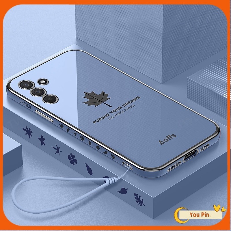 เคสโทรศัพท์มือถือ ซิลิโคนนุ่ม ชุบไฟฟ้า 6D พร้อมสายคล้อง หรูหรา สําหรับ Samsung A15 A14 A05S A04S A04 A05 A24 A25 A54 A34 A23 A32 A52 A53 A73 A31 A51 A71 A72 A35 A33 4G 5G