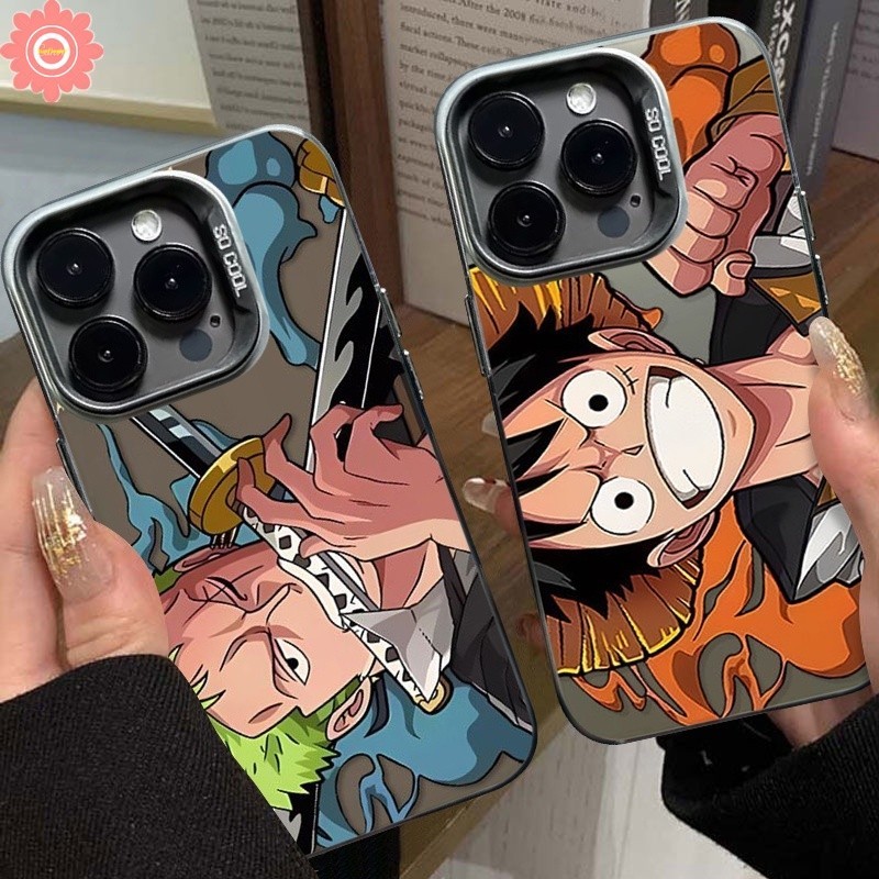 เคสโทรศัพท์มือถือแบบนิ่ม โลหะ ลายการ์ตูนลูฟี่ โซโร วันพีซ สําหรับ Realme C67 C21Y C53 C30 Note 50 C15 C35 C25Y C55 C17 C25 C11 C12 C51 C21 C33 C20 C20A 9i 8i 7i 5i 5 5s 6i Narzo 50