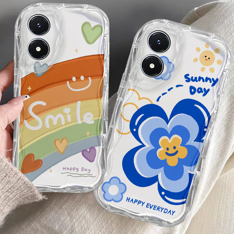 เคส Vivo Y02S 4G  ใส กันกระแทก ป้องกันกล้อง ดอกไม้ ขอบนิ่ม TPU เคสโทรศัพท์ กรณีป้องกันโทรศัพท์มือถือ