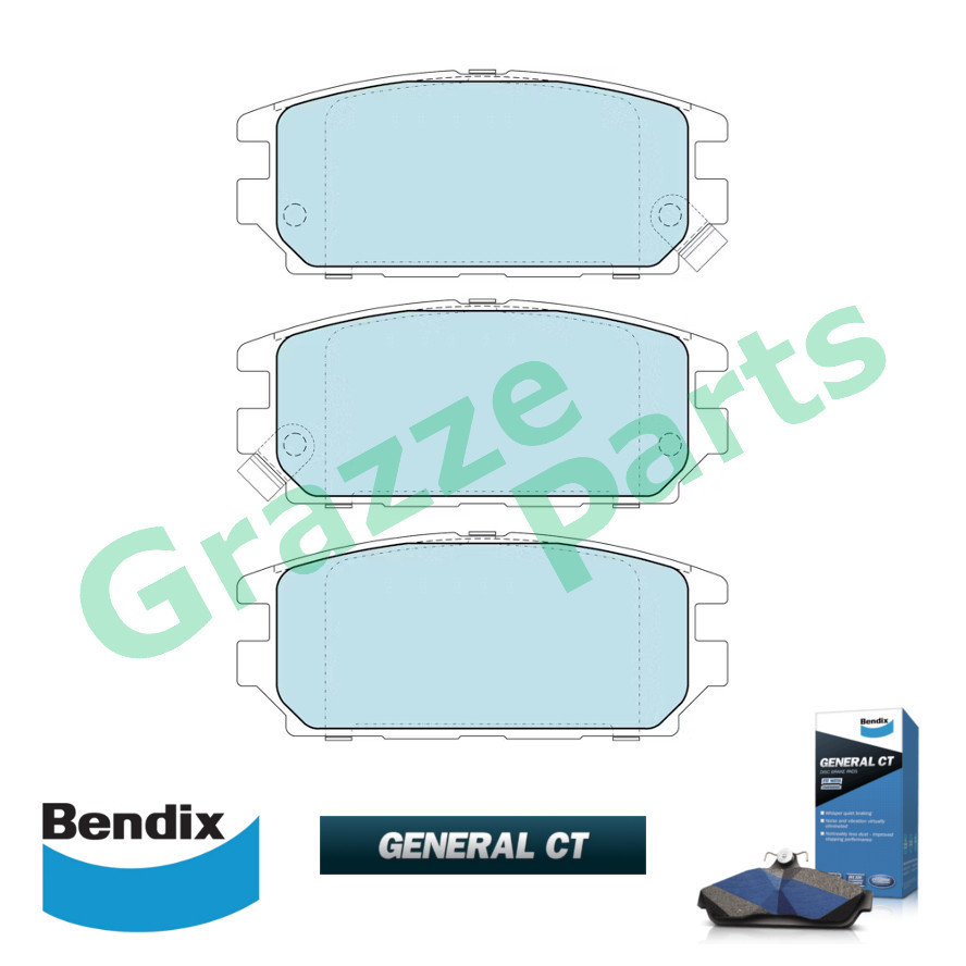 Bendix General CT ผ้าดิสก์เบรกด้านหลัง DB1238 สําหรับ Mitsubishi Evolution 5 6 7 8 (Akebono)