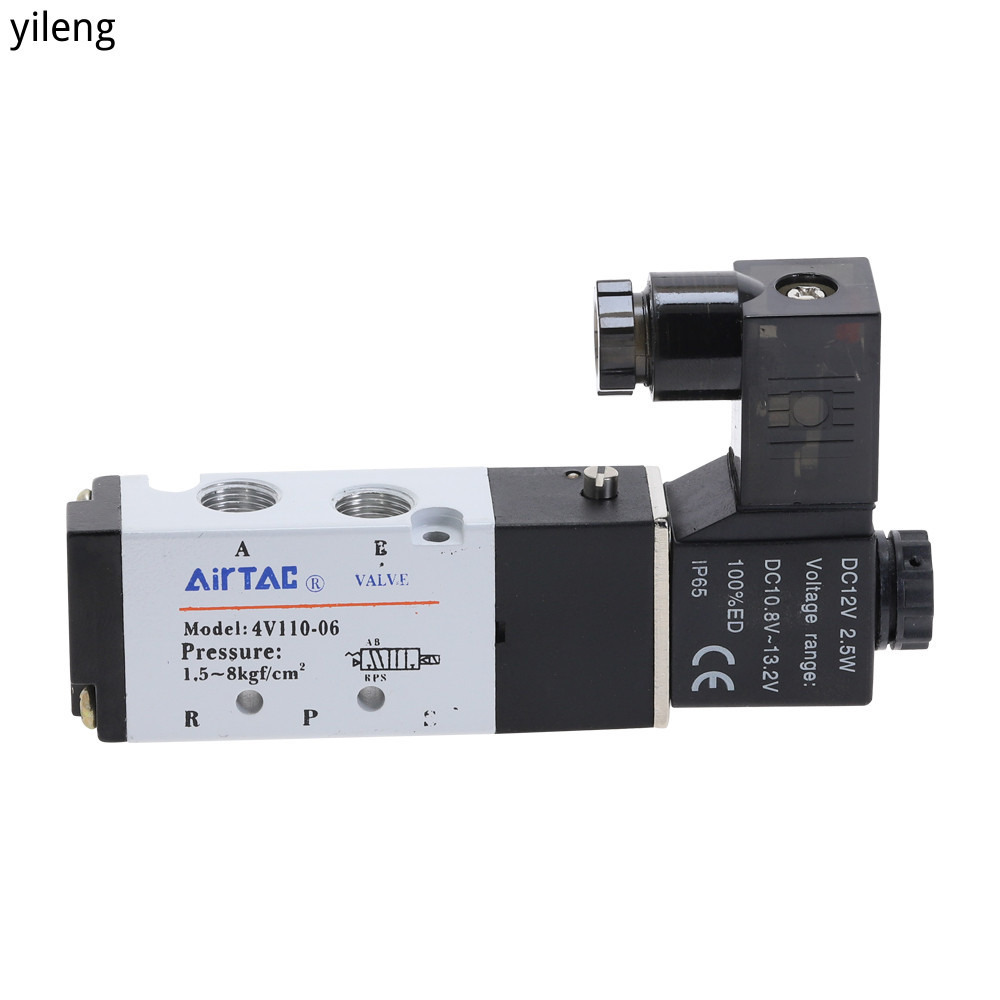 วาล์วโซลินอยด์ 4V110-06 5 ทาง 2 ตําแหน่ง 1 / 8 นิ้ว  Dc 24 V Dc 12V Ac 110 V Ac220V