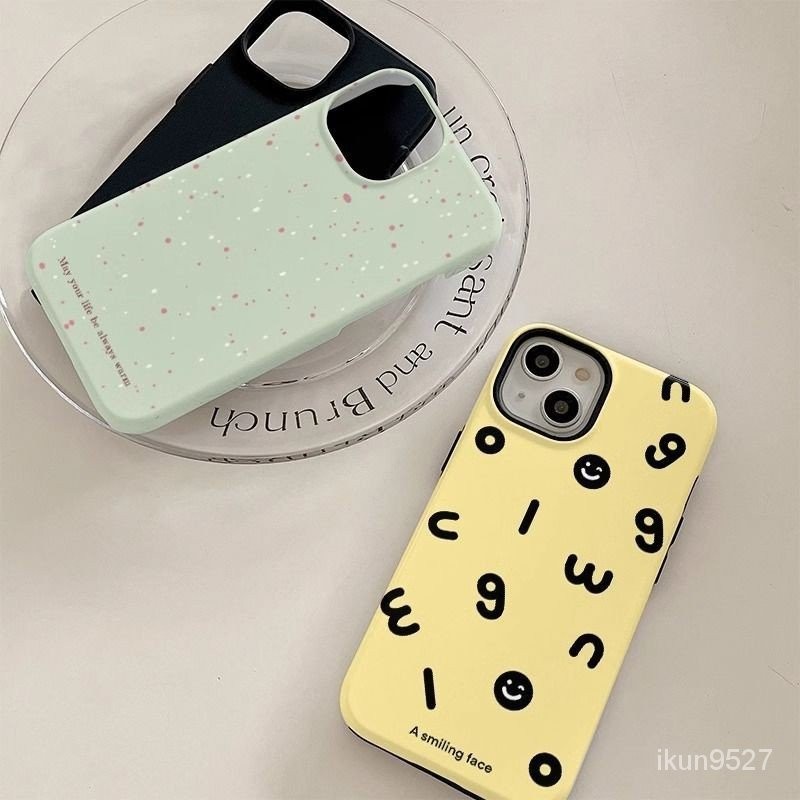 เคสโทรศัพท์มือถือ ลายจุดภาษาอังกฤษ สองชั้น แวววาว สําหรับ Iphone 15Promax 14 13Pro 12 11Promax XR 7PLUS