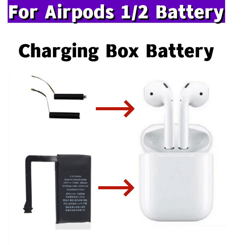 แบตเตอรี่ สําหรับ airpods 1st 2nd A1604 A1602 A1523 A1722 A2032 A2031 air pods 1 2 A1596