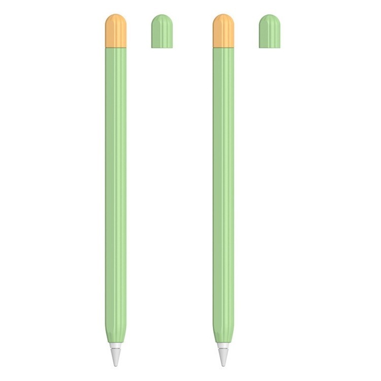 พร้อมส่ง เคสซิลิโคน ป้องกันปากกาสไตลัส 5 In 1 สองสี และหัวปากกา 2 ชิ้น สําหรับ Apple Pencil 2 (สีเขียวมัทฉะ) 2 ชุด