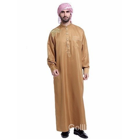 เสื้อคลุมชาวมุสลิม ซาอุดิอาระเบีย ปักลาย Jubba Thobe Abaya 5C6M สําหรับผู้ชายชาวมุสลิม