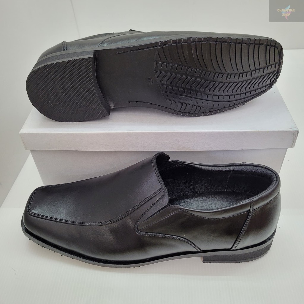 รองเท้าผ้าใบ รองเท้าหนังคัชชู ผู้ชาย สีดำ AGFASA รุ่น 456 งานดี หนังเกรด PREMIUM การันตี ทรงสวยใส่ทน size 40-48